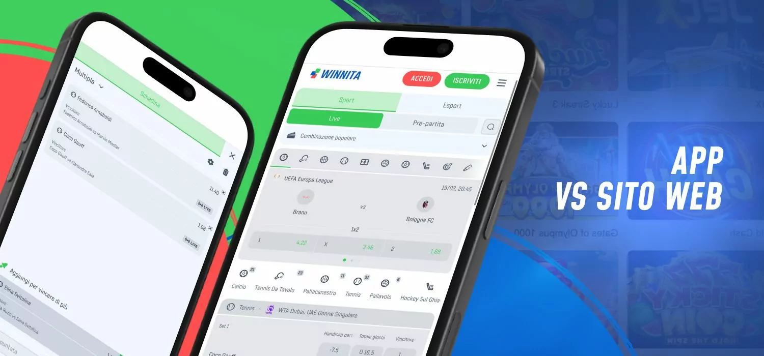 App Winnita vs sito web