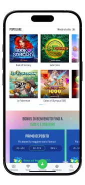 Pagina principale dell'app Winnita